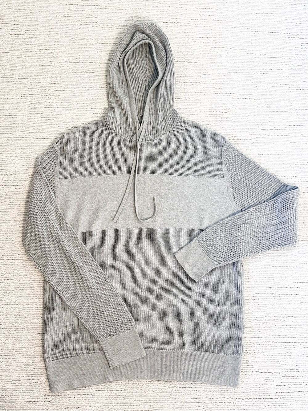 ALLSAINTS Stad Men's Size M Gray Loose Knit Hoodie Streetwear Minimalist Lounge